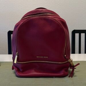 Michael Kors Burgundy Leather Backpack